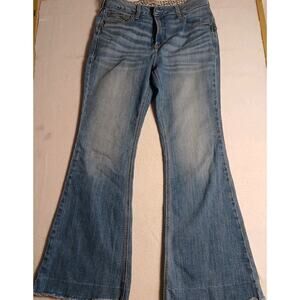 Ariat Real Denim Size 33R High Rise Flare Raw Hem( Have Been Hemmed And Let Out)